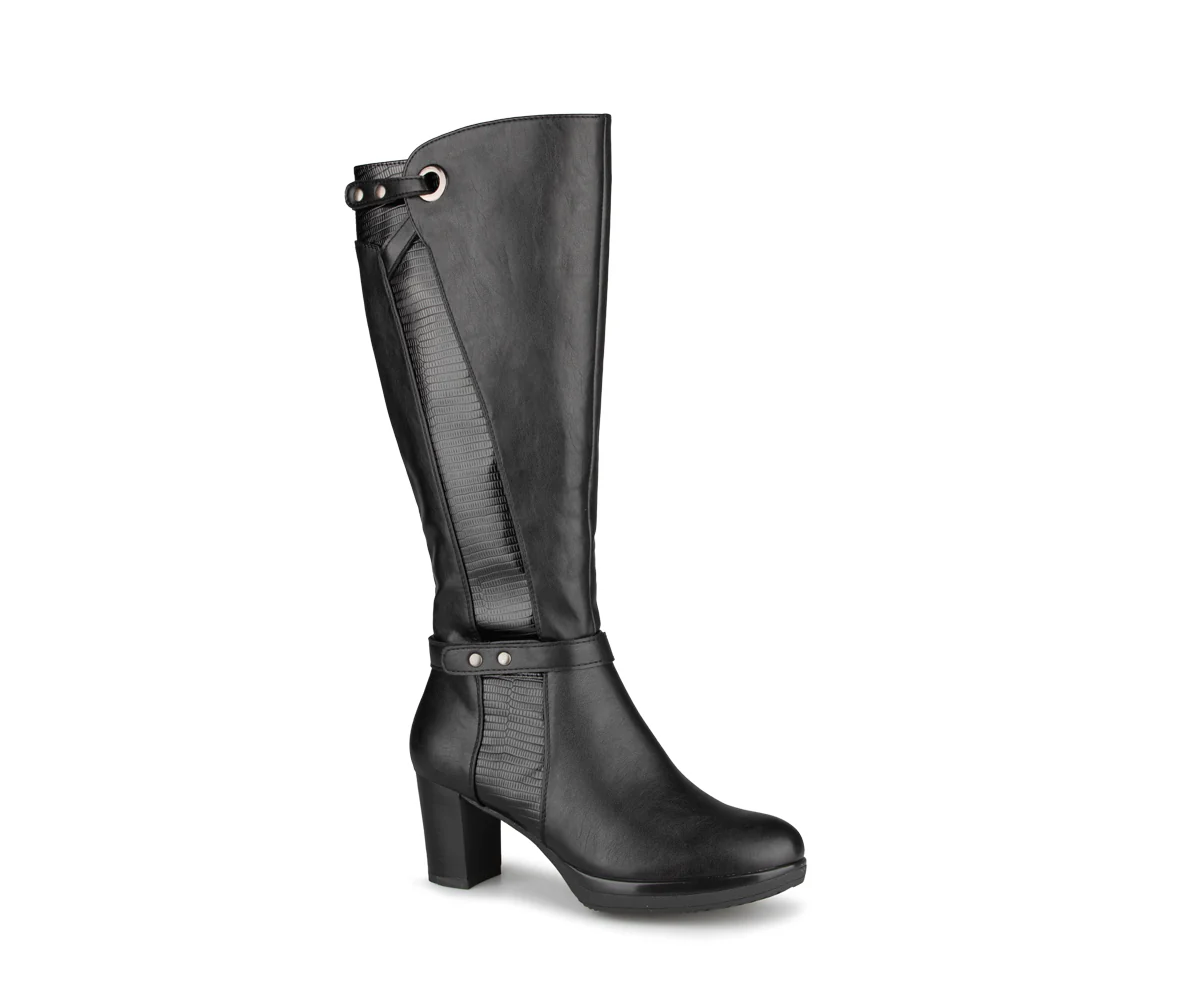 Added - Bottes longues noires Alberto pour femmes - Image 2