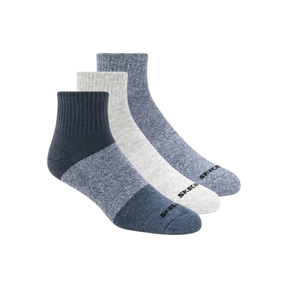 Bas athlétiques Skechers pour hommes - QUARTER CREW ½ TERRY